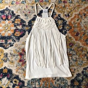 ZARA cotton fringe tank. NBW